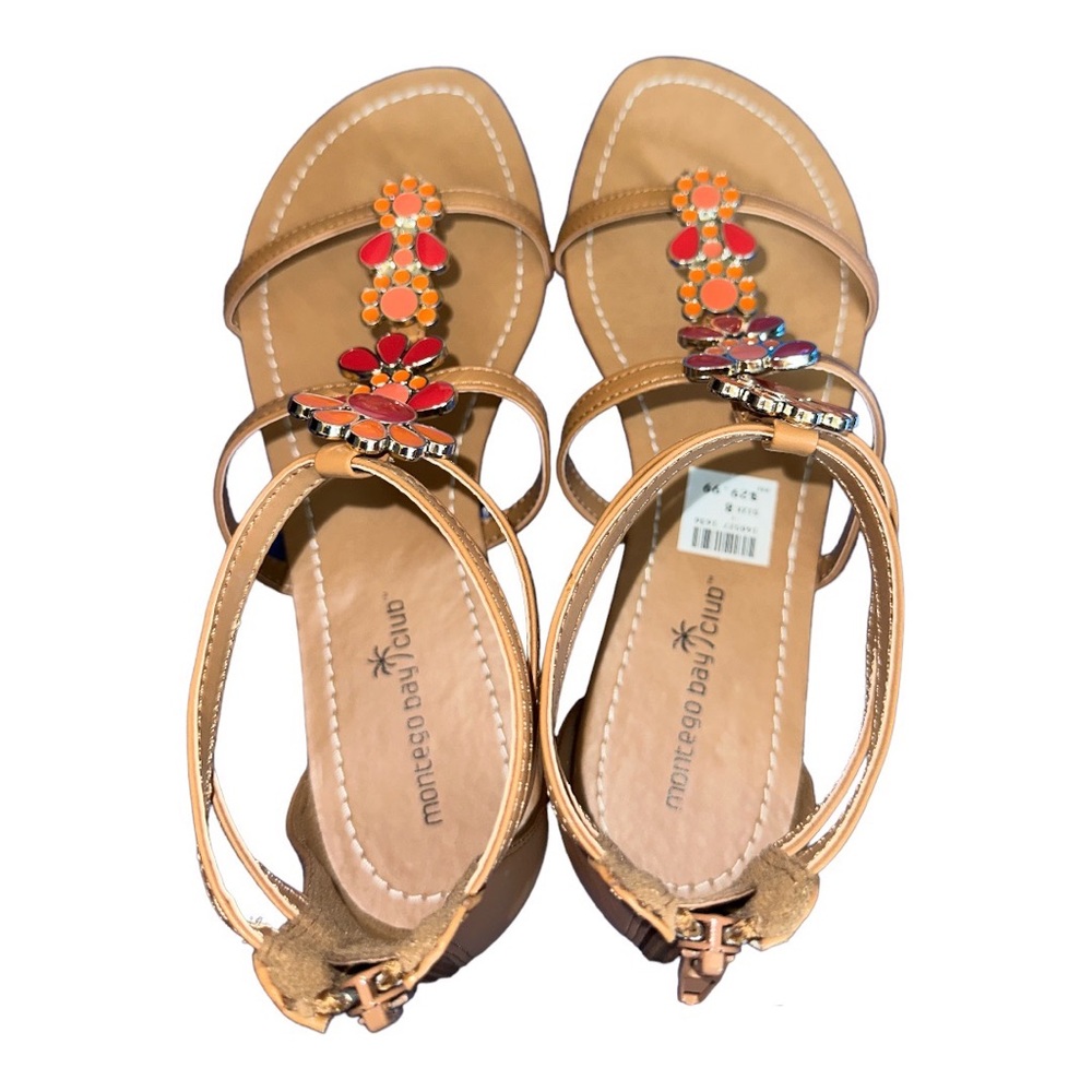 BNWT Montego Bay Club Tan Gladiator Sandals with Zipper - Picture 2 of 4